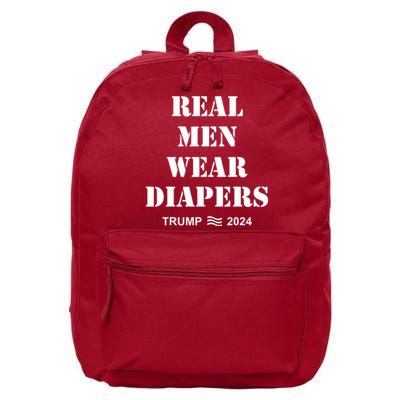 Real Man Wear Diapers Trump 2024 16 in Basic Backpack