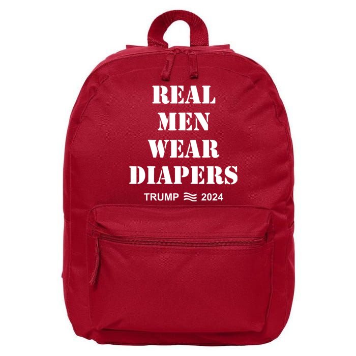 Real Man Wear Diapers Trump 2024 16 in Basic Backpack