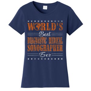 Retro Motif Worlds Best Diagnostic Medical Sonographer Women's T-Shirt