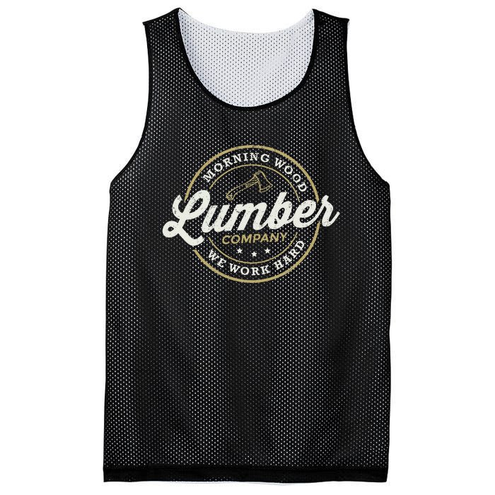 Retro M.O.R.N.I.N.G W.O.O.D Lumber Company Camping Woodman Mesh Reversible Basketball Jersey Tank