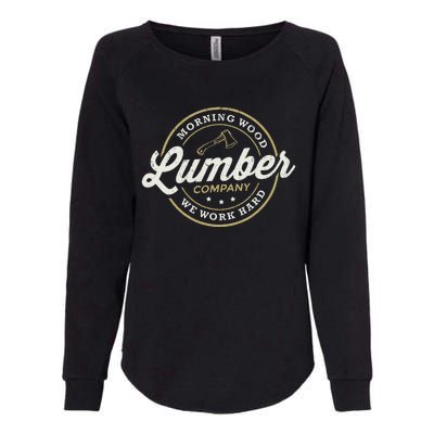 Retro M.O.R.N.I.N.G W.O.O.D Lumber Company Camping Woodman Womens California Wash Sweatshirt