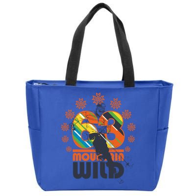 Retro Mountain Wild Skiing Ski Gift Zip Tote Bag