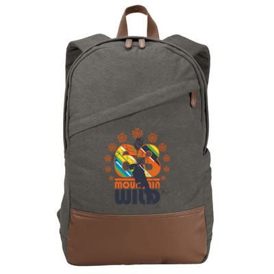 Retro Mountain Wild Skiing Ski Gift Cotton Canvas Backpack