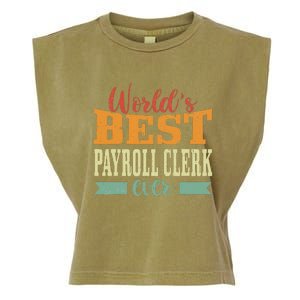 Retro Motif Worlds Best Payroll Clerk Garment-Dyed Women's Muscle Tee