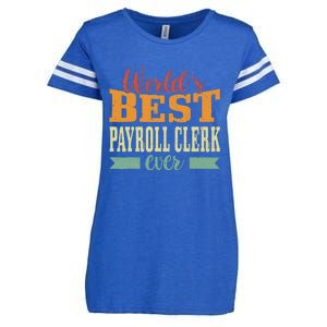 Retro Motif Worlds Best Payroll Clerk Enza Ladies Jersey Football T-Shirt