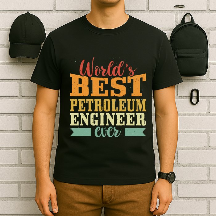 Retro Motif Worlds Best Petroleum Engineer T-Shirt