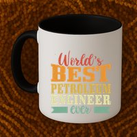 Retro Motif Worlds Best Petroleum Engineer Mug