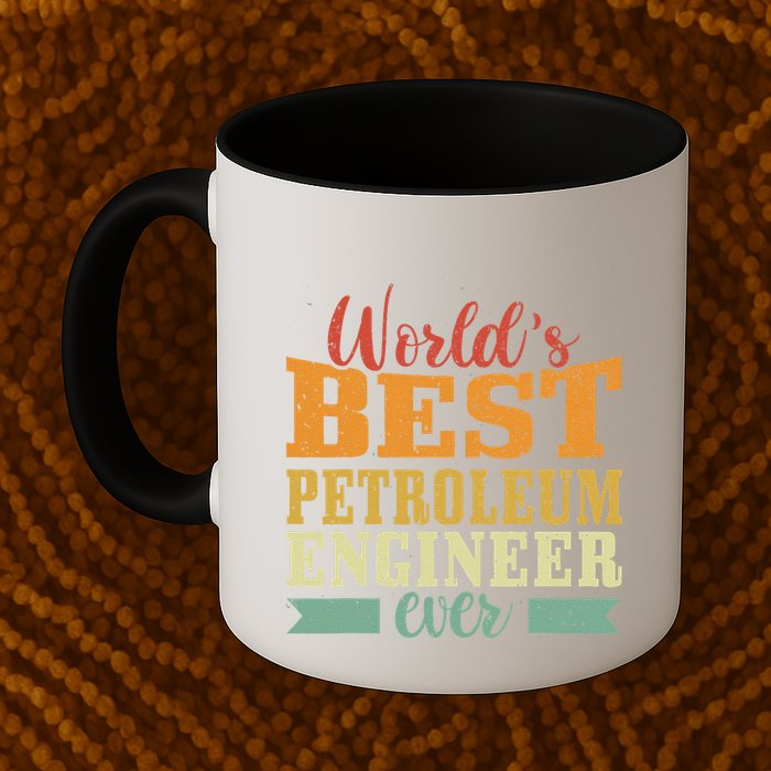 Retro Motif Worlds Best Petroleum Engineer Mug
