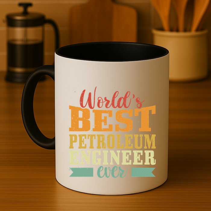 Retro Motif Worlds Best Petroleum Engineer Mug