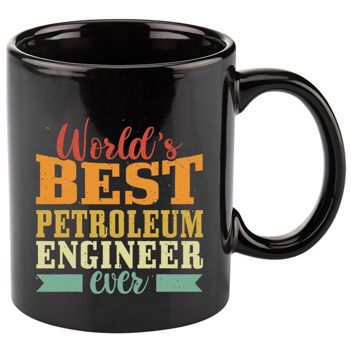 Retro Motif Worlds Best Petroleum Engineer 11oz C Handle Ceramic Mug