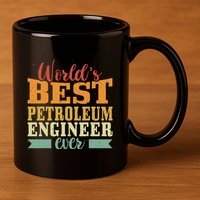 Retro Motif Worlds Best Petroleum Engineer 11oz C Handle Ceramic Mug
