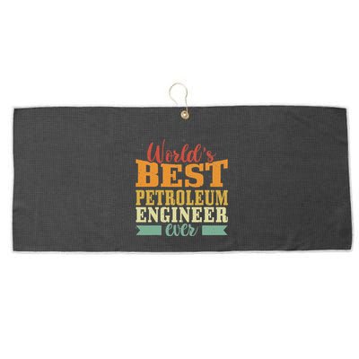 Retro Motif Worlds Best Petroleum Engineer Large Microfiber Waffle Golf Towel