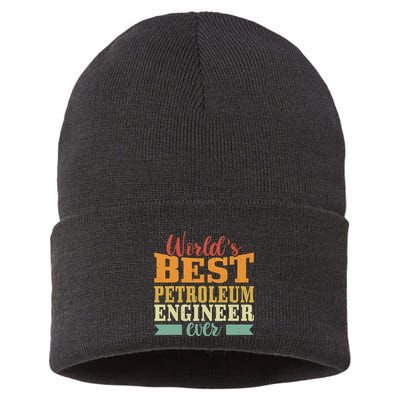 Retro Motif Worlds Best Petroleum Engineer Sustainable Knit Beanie