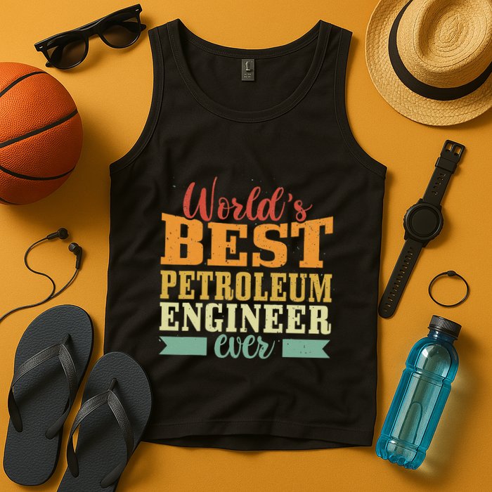 Retro Motif Worlds Best Petroleum Engineer Tank Top