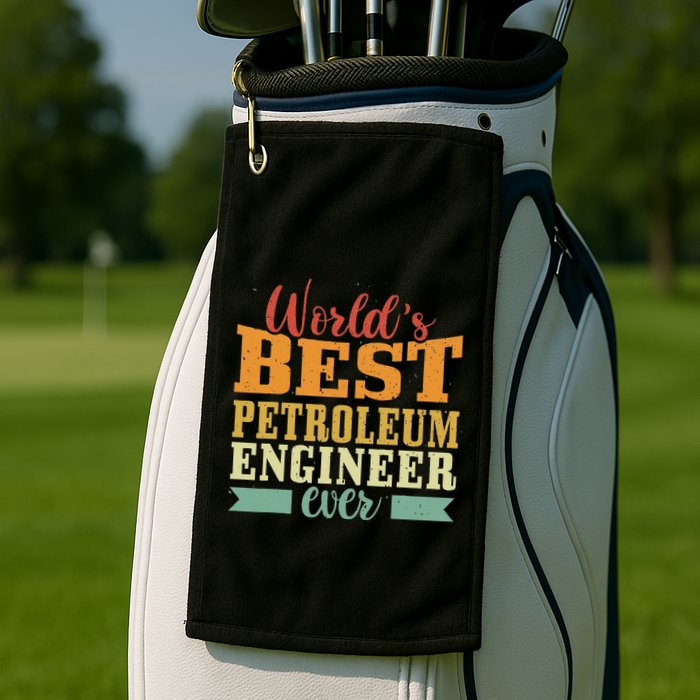 Retro Motif Worlds Best Petroleum Engineer Golf Towel