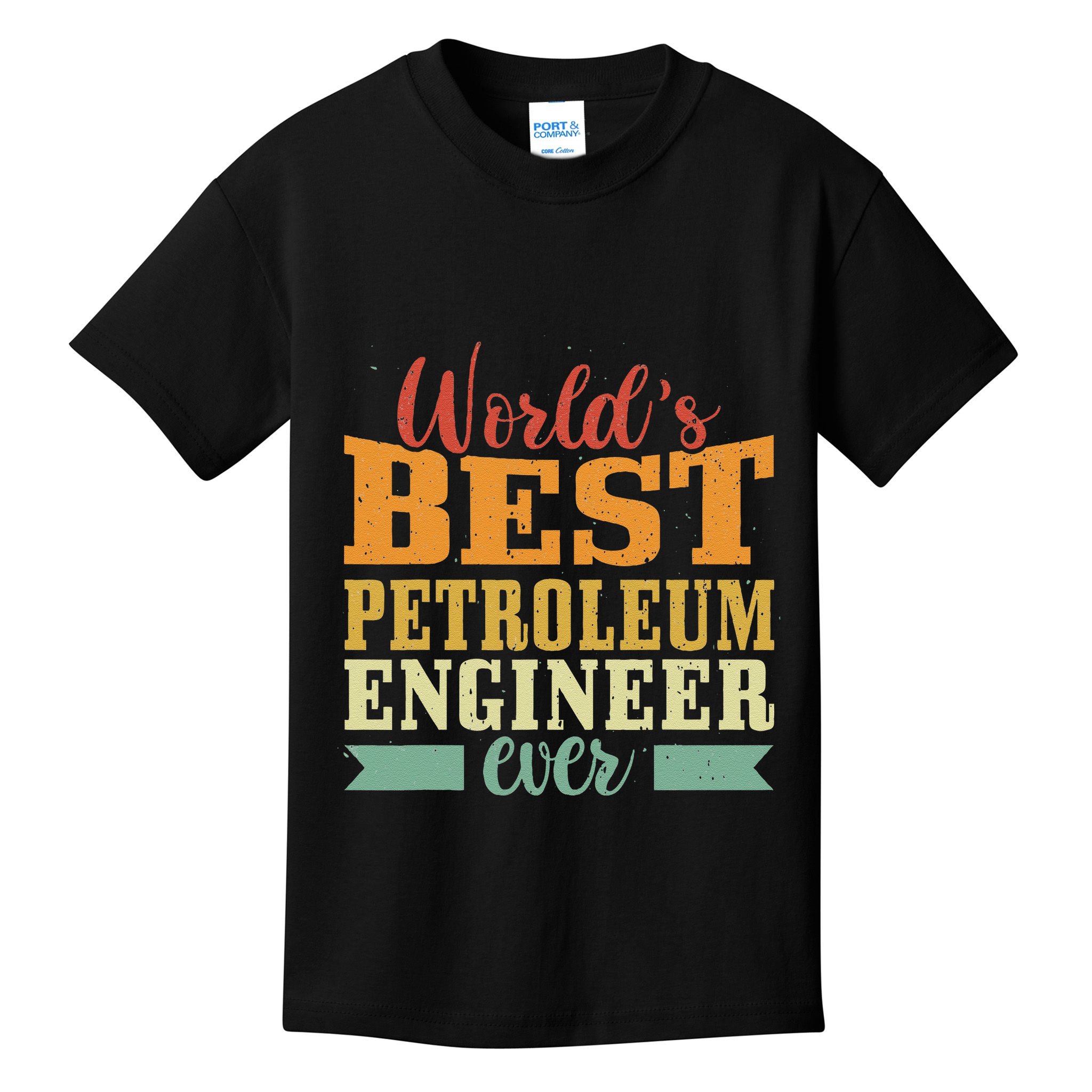 Retro Motif Worlds Best Petroleum Engineer Kids T-Shirt