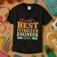 Retro Motif Worlds Best Petroleum Engineer Kids T-Shirt