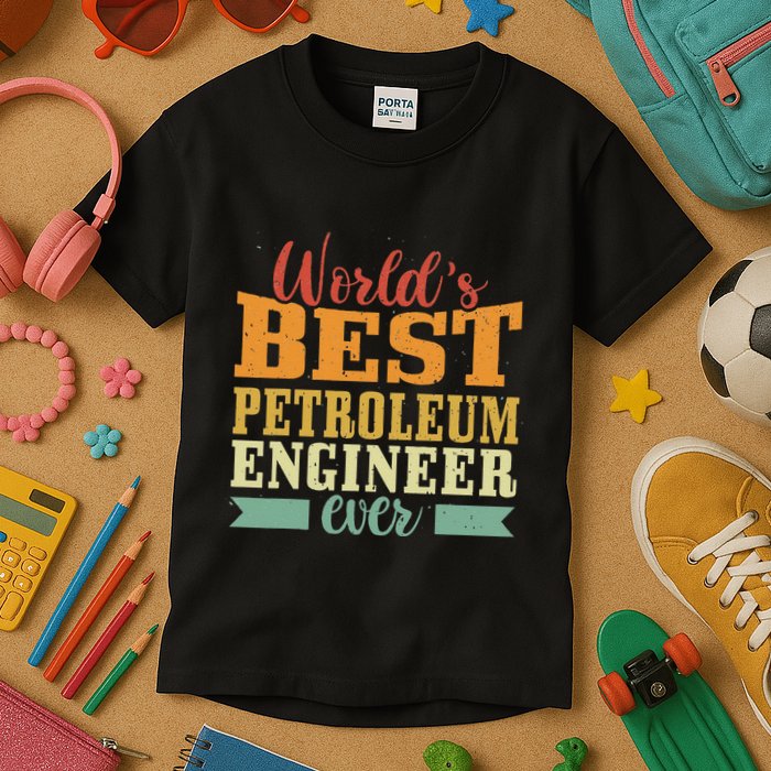 Retro Motif Worlds Best Petroleum Engineer Kids T-Shirt