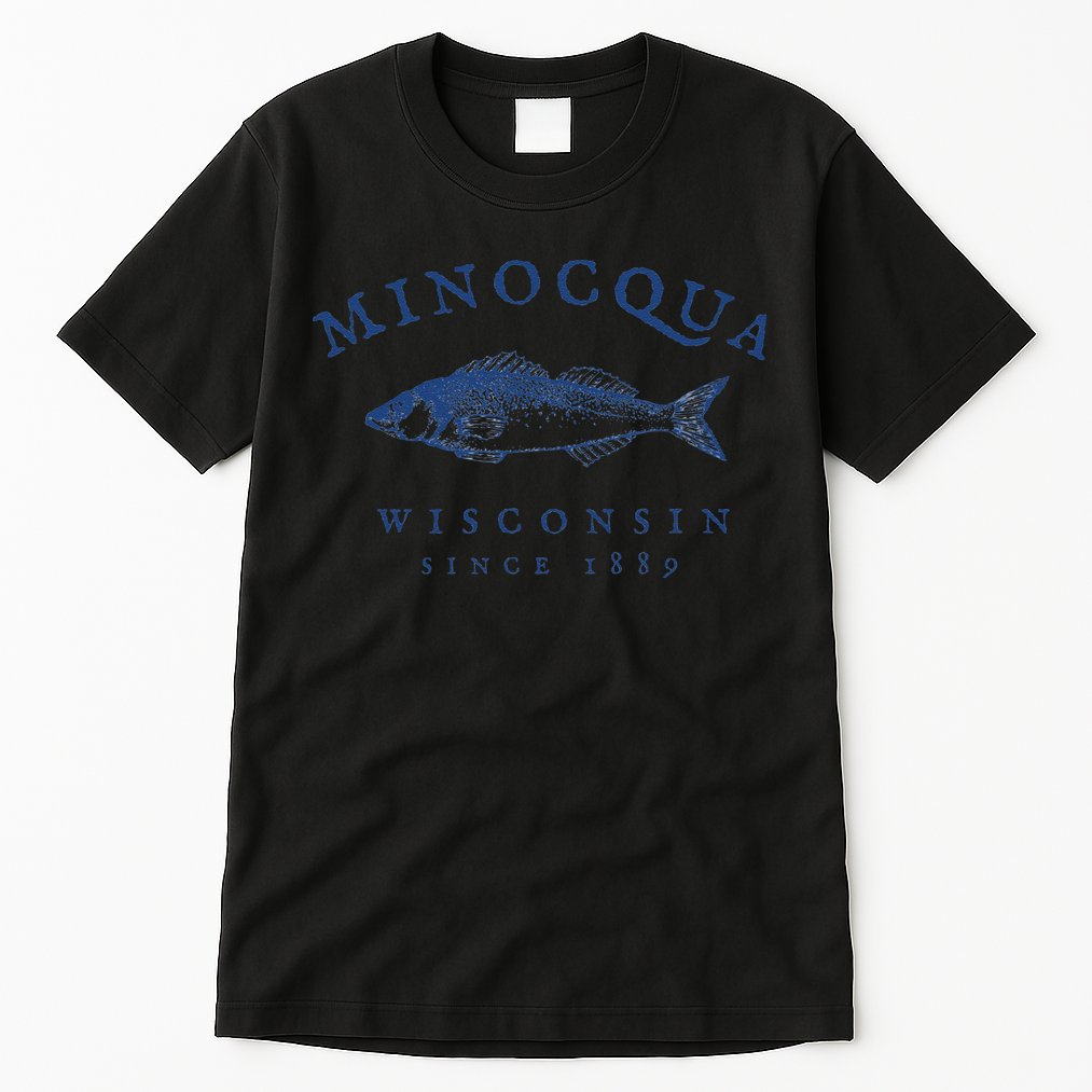 Retro Minocqua Wisconsin Fishing Tall T-Shirt