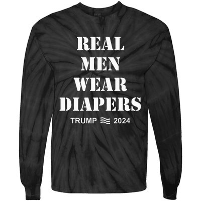 Real Me.N Wear Diapers Trump 2024 Tie-Dye Long Sleeve Shirt