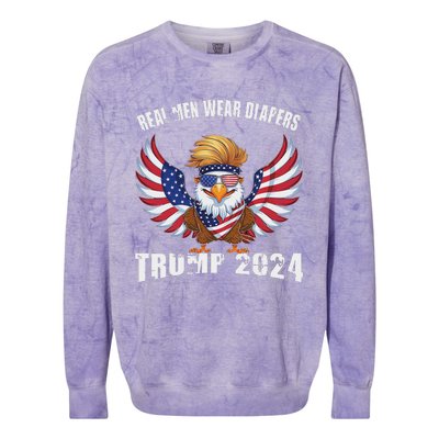 Real M.E.N Wear Diapers Trump 2024 Meme Colorblast Crewneck Sweatshirt