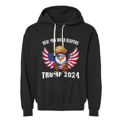 Real M.E.N Wear Diapers Trump 2024 Meme Garment-Dyed Fleece Hoodie