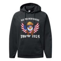 Real M.E.N Wear Diapers Trump 2024 Meme Performance Fleece Hoodie