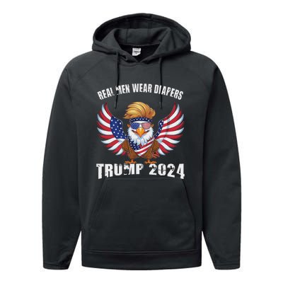 Real M.E.N Wear Diapers Trump 2024 Meme Performance Fleece Hoodie