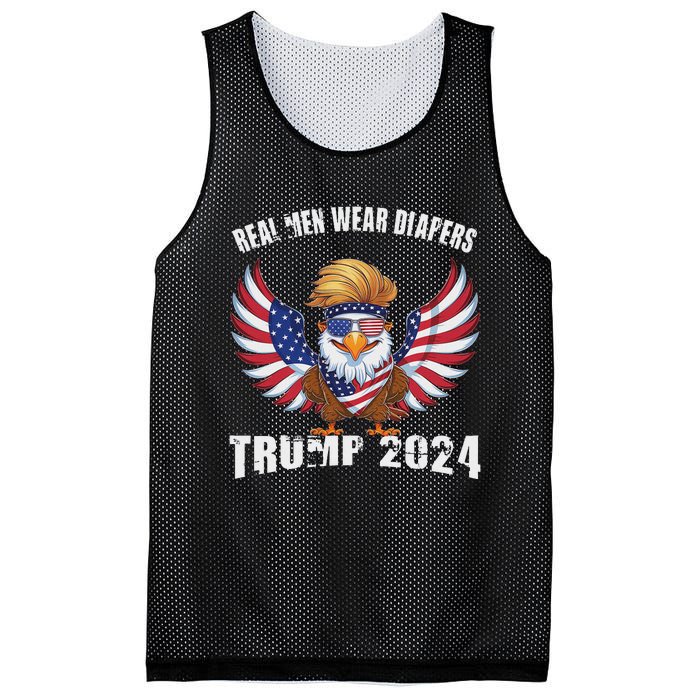 Real M.E.N Wear Diapers Trump 2024 Meme Mesh Reversible Basketball Jersey Tank