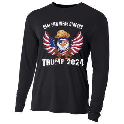 Real M.E.N Wear Diapers Trump 2024 Meme Cooling Performance Long Sleeve Crew