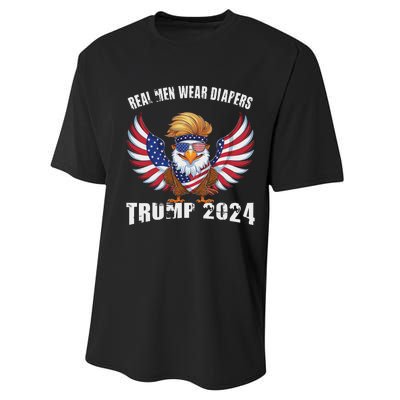 Real M.E.N Wear Diapers Trump 2024 Meme Performance Sprint T-Shirt