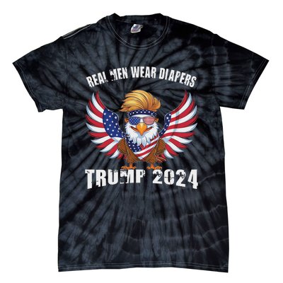 Real M.E.N Wear Diapers Trump 2024 Meme Tie-Dye T-Shirt