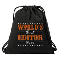 Retro Motif Worlds Best Editor Drawstring Bag