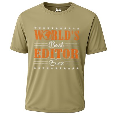 Retro Motif Worlds Best Editor Cooling Performance Crew T-Shirt
