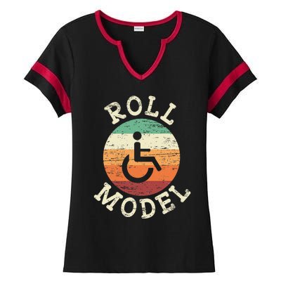 Role Model Wheelchair User Handicap Ampu PWD Disabled Ladies Halftime Notch Neck Tee