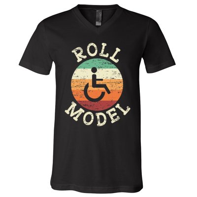 Role Model Wheelchair User Handicap Ampu PWD Disabled V-Neck T-Shirt