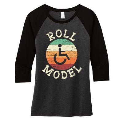 Role Model Wheelchair User Handicap Ampu PWD Disabled Women's Tri-Blend 3/4-Sleeve Raglan Shirt