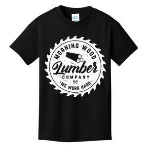 Retro Morning Wood Lumber Company Camping Woodman Kids T-Shirt