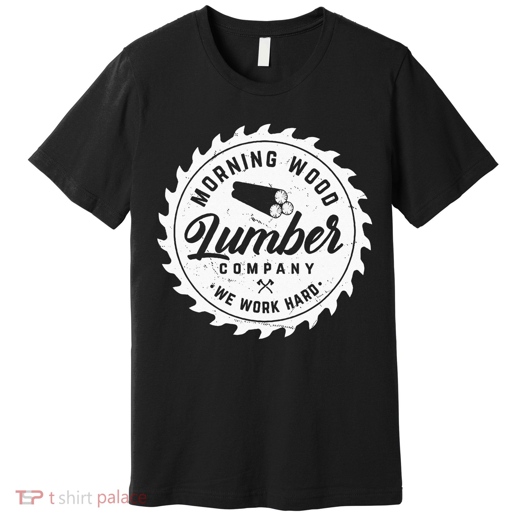 Retro Morning Wood Lumber Company Camping Woodman Premium T-Shirt