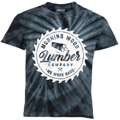 Retro Morning Wood Lumber Company Camping Woodman Kids Tie-Dye T-Shirt