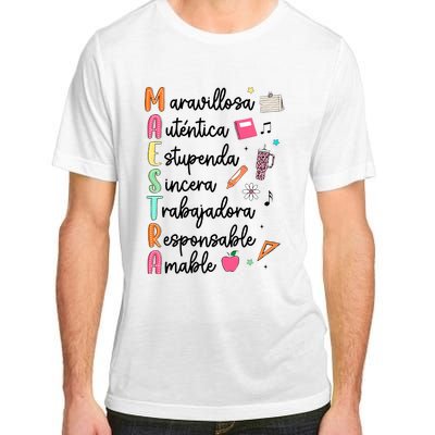 Retro Maestra Word Teach Love Inspire Spanish Teacher Adult ChromaSoft Performance T-Shirt