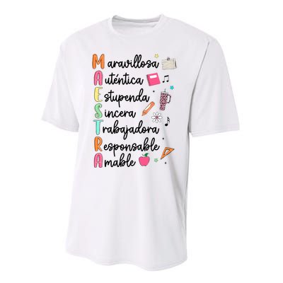 Retro Maestra Word Teach Love Inspire Spanish Teacher Performance Sprint T-Shirt