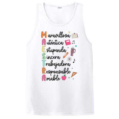 Retro Maestra Word Teach Love Inspire Spanish Teacher PosiCharge Competitor Tank