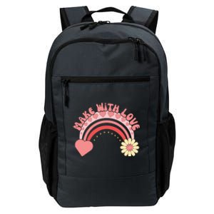 Retro Make With Love Rainbow Heart Love Happy Valentines Day Cool Gift Daily Commute Backpack