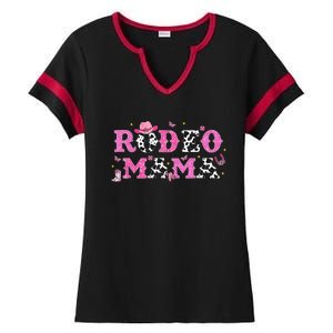 Rodeo Mama Western Cowgirl Rodeo Party Bday Girl Party Ladies Halftime Notch Neck Tee