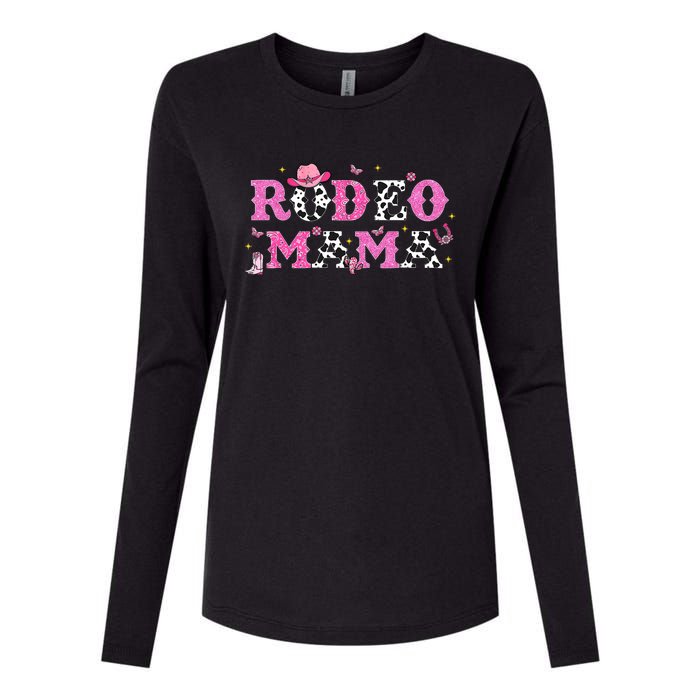 Rodeo Mama Western Cowgirl Rodeo Party Bday Girl Party Womens Cotton Relaxed Long Sleeve T-Shirt