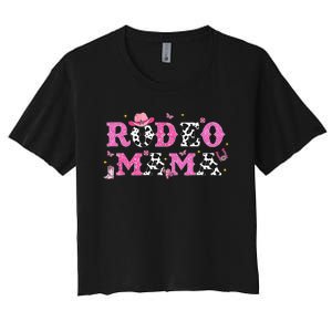 Rodeo Mama Western Cowgirl Rodeo Party Bday Girl Party Women's Crop Top Tee