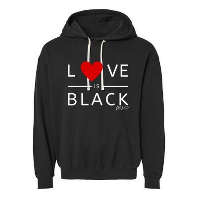 Rashad Mooreman Wearing Love Is Black Garment-Dyed Fleece Hoodie