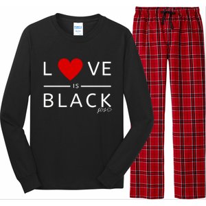 Rashad Mooreman Wearing Love Is Black Long Sleeve Pajama Set