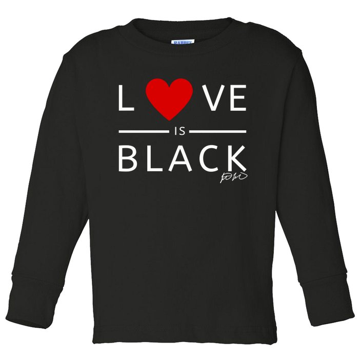 Rashad Mooreman Wearing Love Is Black Toddler Long Sleeve Shirt